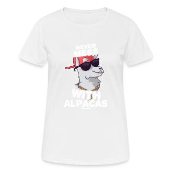 Never Mess With Alpacas - Women's Breathable T-Shirt - white - Front - AI Model Female 172 dark (172cm)