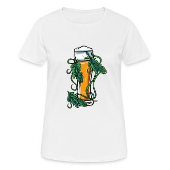 Bierglas Bier Weizenbier - Frauen T-Shirt atmungsaktiv - Weiß - Vorne - AI Model Female 172 dark (172cm)
