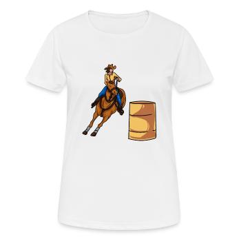 Courses de barils Courses de chevaux - T-shirt respirant Femme - blanc - Devant - AI Model Female 172 dark (172cm)