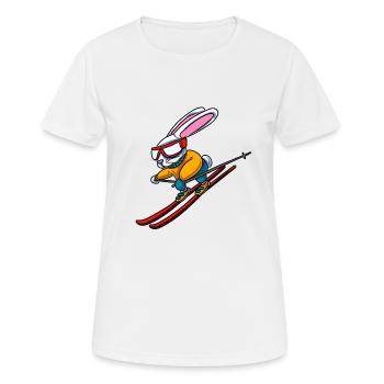 Skihase Schihaserl - Frauen T-Shirt atmungsaktiv - Weiß - Vorne - AI Model Female 172 dark (172cm)