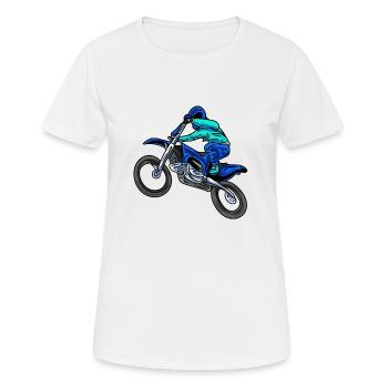 Motorcross Stuntman - Women's Breathable T-Shirt - white - Front - AI Model Female 172 dark (172cm)