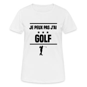 Je Peux Pas J'ai golf golfeur humour - T-shirt respirant Femme - blanc - Devant - AI Model Female 172 dark (172cm)