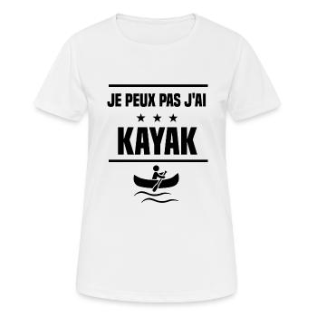 Je Peux Pas J'ai kayak kayakeur humour - T-shirt respirant Femme - blanc - Devant - AI Model Female 172 dark (172cm)