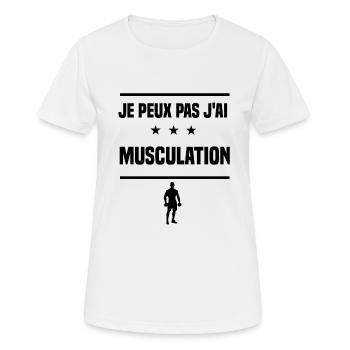 Je Peux Pas J'ai musculation sportif humour - T-shirt respirant Femme - blanc - Devant - AI Model Female 172 dark (172cm)