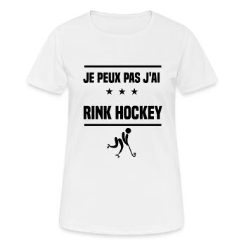 Je Peux Pas J'ai rink hockey hockeyeur humour - T-shirt respirant Femme - blanc - Devant - AI Model Female 172 dark (172cm)