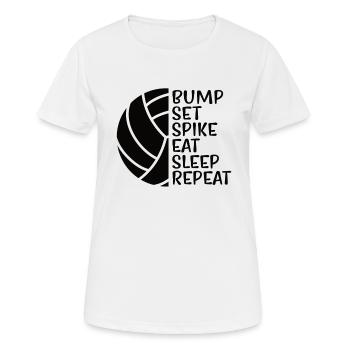 Volleyball Volley Aufschlag Volleyballspieler - Frauen T-Shirt atmungsaktiv - Weiß - Vorne - AI Model Female 172 dark (172cm)