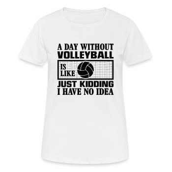 Volleyball Volley Aufschlag Volleyballspieler - Frauen T-Shirt atmungsaktiv - Weiß - Vorne - AI Model Female 172 dark (172cm)