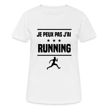Je Peux Pas J'ai running courir coureur humour - T-shirt respirant Femme - blanc - Devant - AI Model Female 172 dark (172cm)