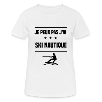 Je Peux Pas J'ai ski nautique skieur humour - T-shirt respirant Femme - blanc - Devant - AI Model Female 172 dark (172cm)