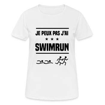 Je Peux Pas J'ai swimrun triathlète humour - T-shirt respirant Femme - blanc - Devant - AI Model Female 172 dark (172cm)