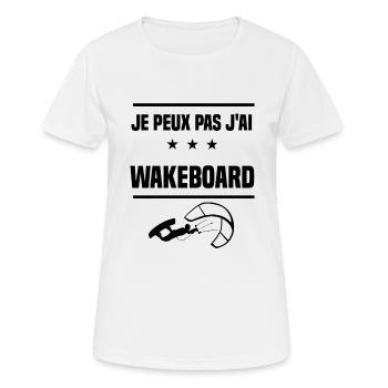 Je Peux Pas wakeboard wind wakeboardeur humour - T-shirt respirant Femme - blanc - Devant - AI Model Female 172 dark (172cm)