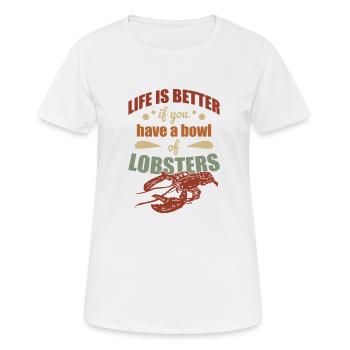 La vie est meilleure avec les homards et les crustacés - T-shirt respirant Femme - blanc - Devant - AI Model Female 172 dark (172cm)