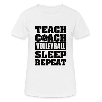 Volleyball Aufschlag Volleyballspieler Trainer - Frauen T-Shirt atmungsaktiv - Weiß - Vorne - AI Model Female 172 dark (172cm)