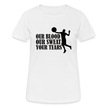 Volleyball Volley Aufschlag Volleyballspieler - Frauen T-Shirt atmungsaktiv - Weiß - Vorne - AI Model Female 172 dark (172cm)