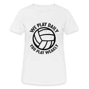 Volleyball Volley Aufschlag Volleyballspieler - Frauen T-Shirt atmungsaktiv - Weiß - Vorne - AI Model Female 172 dark (172cm)