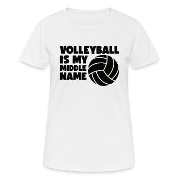 Volleyball Volley Aufschlag Volleyballspieler - Frauen T-Shirt atmungsaktiv - Weiß - Vorne - AI Model Female 172 dark (172cm)