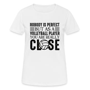 Volleyball Volley Aufschlag Volleyballspieler - Frauen T-Shirt atmungsaktiv - Weiß - Vorne - AI Model Female 172 dark (172cm)
