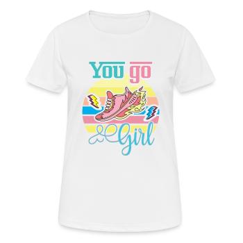Tu vas fille drôle rétro vintage design - T-shirt respirant Femme - blanc - Devant - AI Model Female 172 dark (172cm)