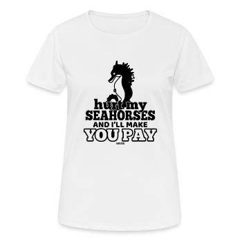 Seepferd Meeresleben niedlich Ozean - Frauen T-Shirt atmungsaktiv - Weiß - Vorne - AI Model Female 172 dark (172cm)