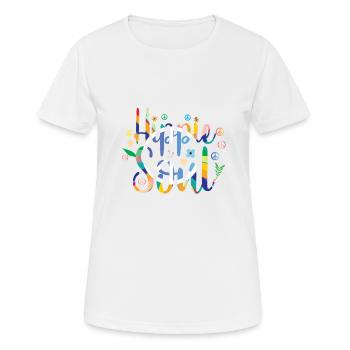 hippie seele - Frauen T-Shirt atmungsaktiv - Weiß - Vorne - AI Model Female 172 dark (172cm)