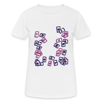 Spielkarten Kartenspiel Brettspiel - Frauen T-Shirt atmungsaktiv - Weiß - Vorne - AI Model Female 172 dark (172cm)
