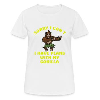Sorry I Can´t Gorilla Affe Dschungel - Frauen T-Shirt atmungsaktiv - Weiß - Vorne - AI Model Female 172 dark (172cm)
