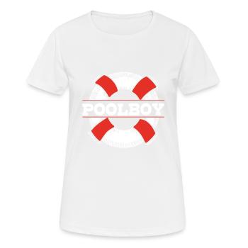 Piscine garçon de piscine - Sauveteur - T-shirt respirant Femme - blanc - Devant - AI Model Female 172 dark (172cm)