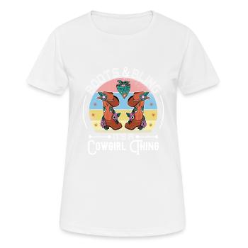 Bottes et bling c’est une chose drôle musique country - T-shirt respirant Femme - blanc - Devant - AI Model Female 172 dark (172cm)