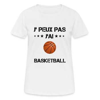 Je peux pas j'ai basketball cadeau humour - T-shirt respirant Femme - blanc - Devant - AI Model Female 172 dark (172cm)