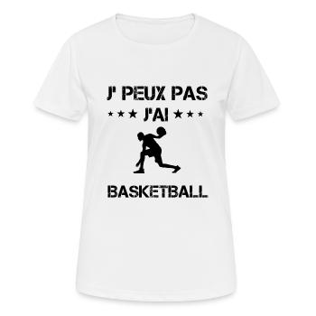 Je peux pas j'ai basketball sport cadeau humour - T-shirt respirant Femme - blanc - Devant - AI Model Female 172 dark (172cm)