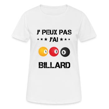 Je peux pas j'ai billard boule cadeau humour - T-shirt respirant Femme - blanc - Devant - AI Model Female 172 dark (172cm)