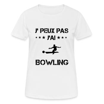 Je peux pas j'ai bowling cadeau humour - T-shirt respirant Femme - blanc - Devant - AI Model Female 172 dark (172cm)