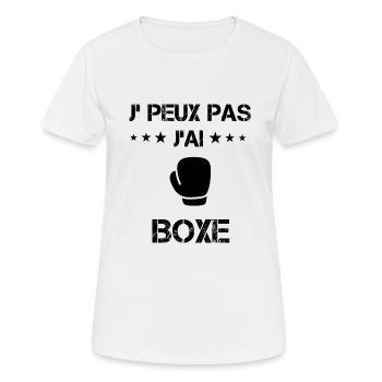 Je peux pas j'ai boxe gants cadeau humour - T-shirt respirant Femme - blanc - Devant - AI Model Female 172 dark (172cm)