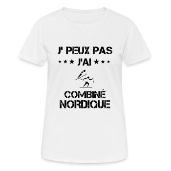 Je peux pas j'ai combiné nordique cadeau humour - T-shirt respirant Femme - blanc - Devant - AI Model Female 172 dark (172cm)