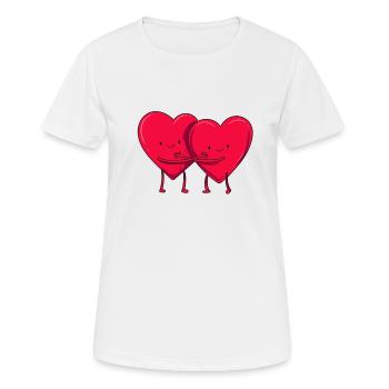 Liebe Umarmende Herzen - Frauen T-Shirt atmungsaktiv - Weiß - Vorne - AI Model Female 172 dark (172cm)