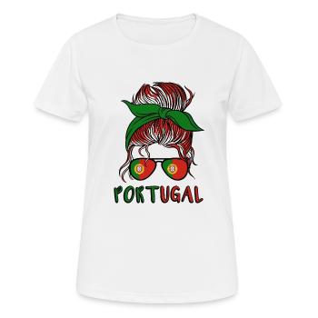 Portugal Girl 2022 football Cadeau Drapeau portugais - T-shirt respirant Femme - blanc - Devant - AI Model Female 172 dark (172cm)