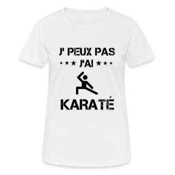 Je peux pas j'ai karaté combat cadeau humour - T-shirt respirant Femme - blanc - Devant - AI Model Female 172 dark (172cm)