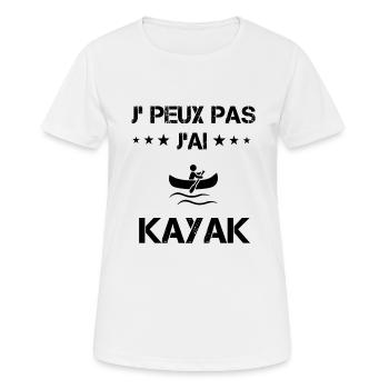Je peux pas j'ai kayak cadeau humour - T-shirt respirant Femme - blanc - Devant - AI Model Female 172 dark (172cm)