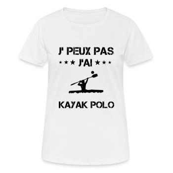 Je peux pas j'ai kayak polo cadeau humour - T-shirt respirant Femme - blanc - Devant - AI Model Female 172 dark (172cm)