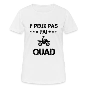 Je peux pas j'ai quad cadeau humour - T-shirt respirant Femme - blanc - Devant - AI Model Female 172 dark (172cm)