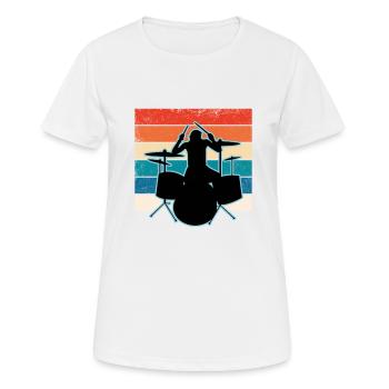 Schlagzeuger und Schlagzeug - Frauen T-Shirt atmungsaktiv - Weiß - Vorne - AI Model Female 172 dark (172cm)