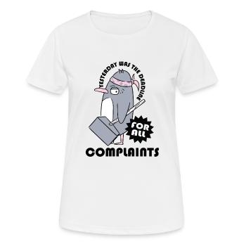 Hier était la date limite pour toutes les plaintes - T-shirt respirant Femme - blanc - Devant - AI Model Female 172 dark (172cm)