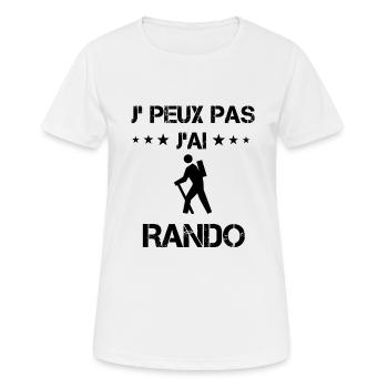 Je peux pas j'ai randonnée cadeau humour - T-shirt respirant Femme - blanc - Devant - AI Model Female 172 dark (172cm)