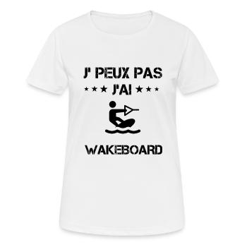 Je peux pas j'ai wakeboard cadeau humour - T-shirt respirant Femme - blanc - Devant - AI Model Female 172 dark (172cm)