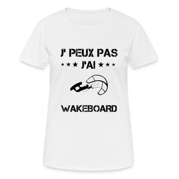 Je peux pas j'ai wakeboard wind surf cadeau humour - T-shirt respirant Femme - blanc - Devant - AI Model Female 172 dark (172cm)