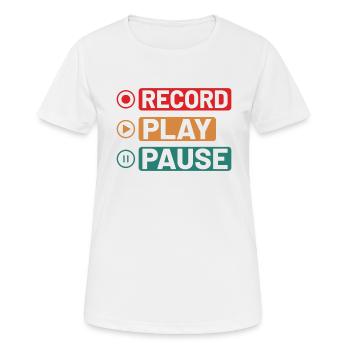 Vinyl Musiker Retro Musik Vinyl Vintage Musizieren - Frauen T-Shirt atmungsaktiv - Weiß - Vorne - AI Model Female 172 dark (172cm)
