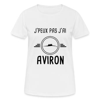 je peux pas j'ai aviron canoe pour avironneur - T-shirt respirant Femme - blanc - Devant - AI Model Female 172 dark (172cm)