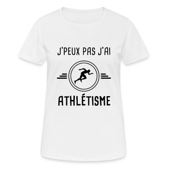 je peux pas j'ai athlétisme pour athlète - T-shirt respirant Femme - blanc - Devant - AI Model Female 172 dark (172cm)