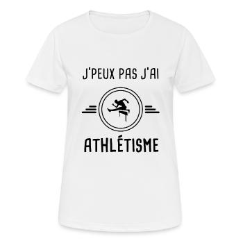 je peux pas j'ai athlétisme sport pour athlète - T-shirt respirant Femme - blanc - Devant - AI Model Female 172 dark (172cm)