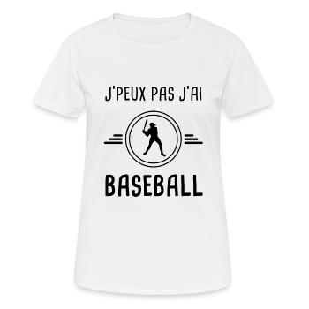 je peux pas j'ai baseball baseballeur pour batteur - T-shirt respirant Femme - blanc - Devant - AI Model Female 172 dark (172cm)